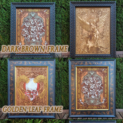 Hand-painted maple wood clock with laser-engraved Souls artwork. Unique anniversary & wedding gift for gothic art lovers.