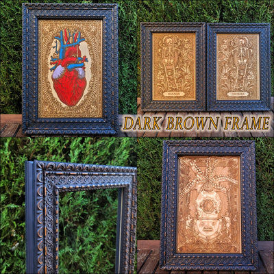 Gothic Skull Hand-Carved Medium – gothic art, engraved wood, dark fantasy, skeleton design, artisan crafted