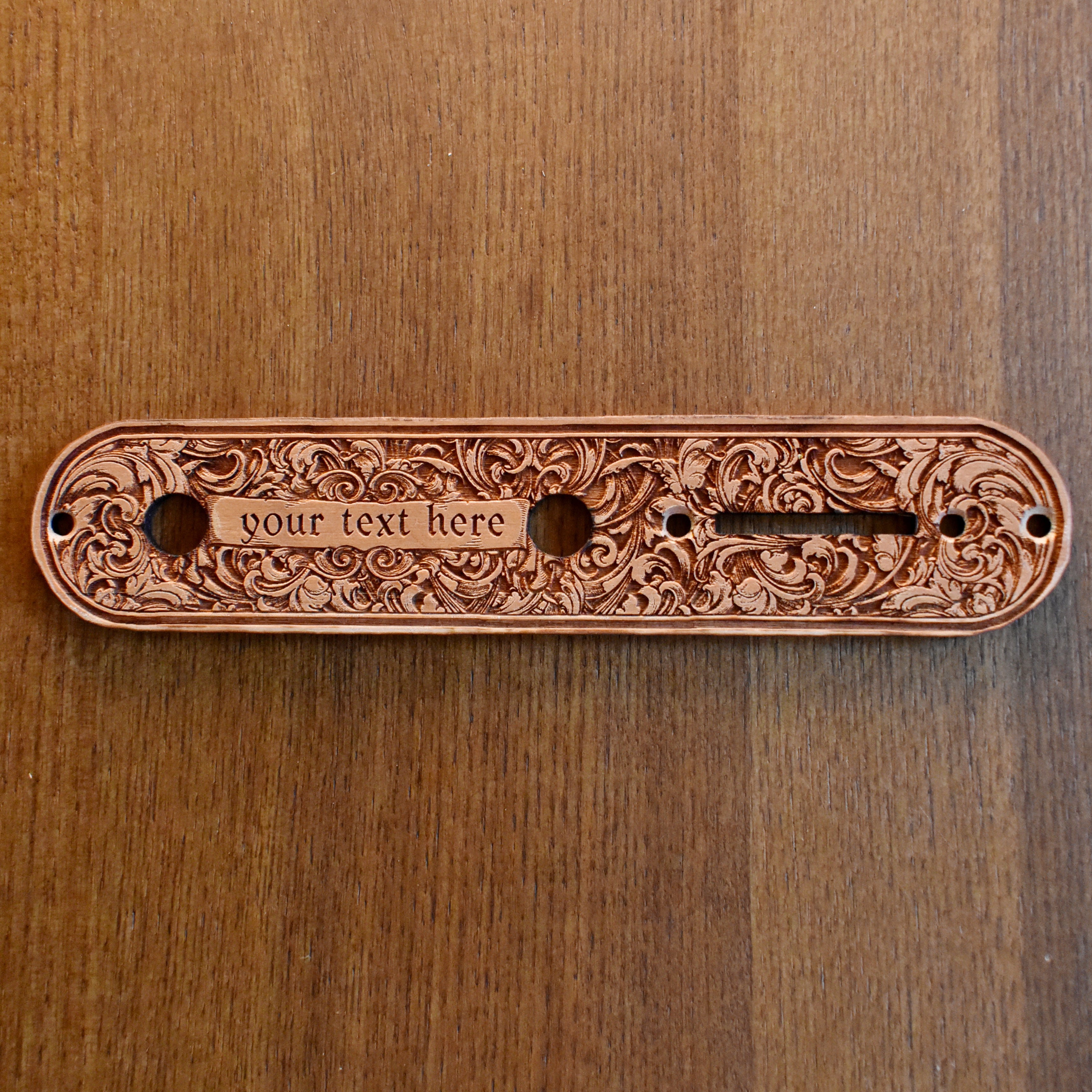 Telecaster Control Plate Custom Embellishment – gothic art, engraved wood, dark fantasy, skeleton design, artisan crafted