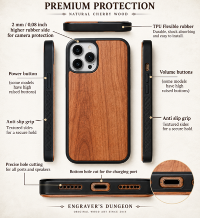 Custom Wood Phone Case – Personalized Engraved or Hand-Painted Design