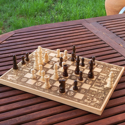 Vintage Circus Chess Board - A3 Large Size
