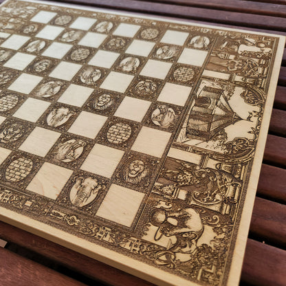 Vintage Circus Chess Board - A3 Large Size