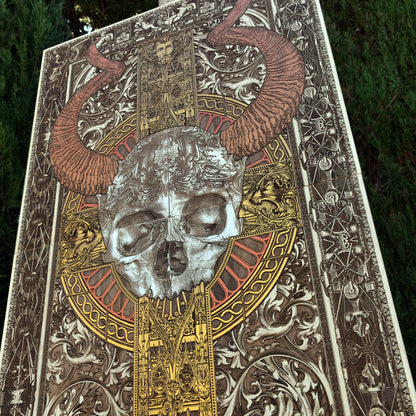 Cross Skull II  - Mega Large - 4 Wood Pieces