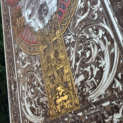 Cross Skull II  - Mega Large - 4 Wood Pieces