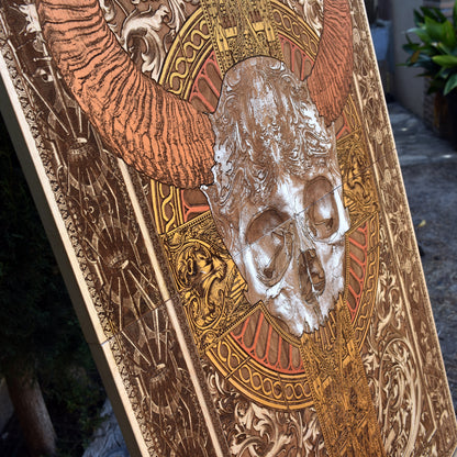 Cross Skull II  - Mega Large - 4 Wood Pieces