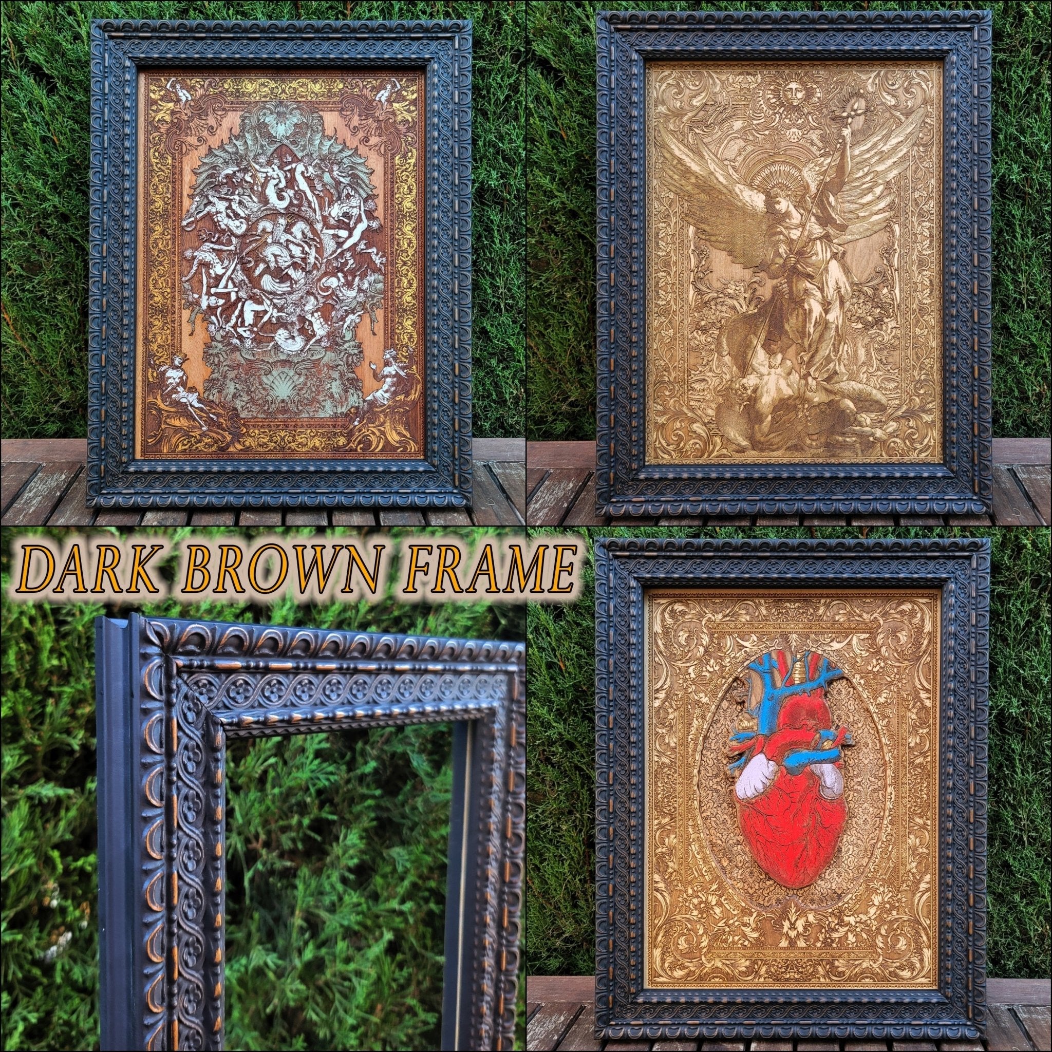 St Michael The Archangel II - Large Maple Stained Wood