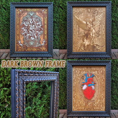 Custom Coat of arms / Family Crest - Cedar Wood – gothic art, engraved wood, dark fantasy, skeleton design, artisan crafted