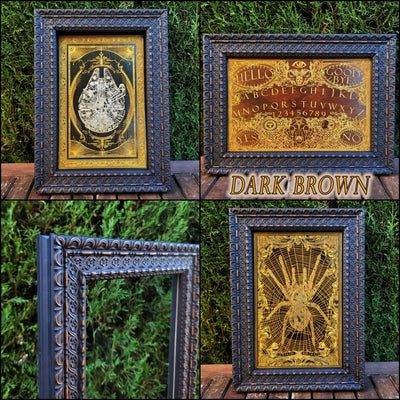 Gothic engraved wood art – gothic art, engraved wood, dark fantasy, skeleton design, artisan crafted