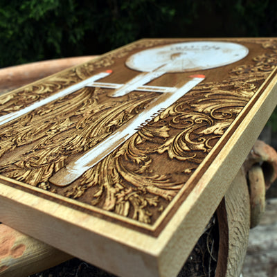 Intergalactic Ship VIII Enterprise- Medium Hand Painted Alien xenomorph HR Giger biomechanical engraved phone case