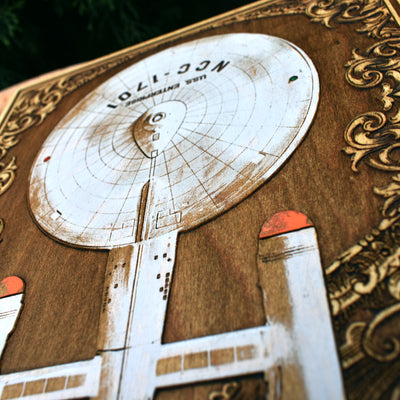 Intergalactic Ship VIII Enterprise- Medium Hand Painted Alien xenomorph HR Giger biomechanical engraved phone case