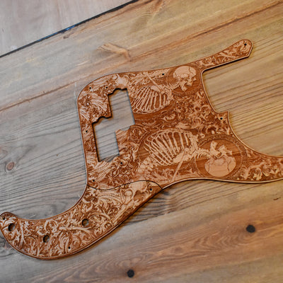 Fender Precision Bass guitar laser-engraved wooden pickguard