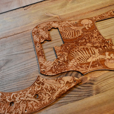 Fender Precision Bass guitar laser-engraved wooden pickguard