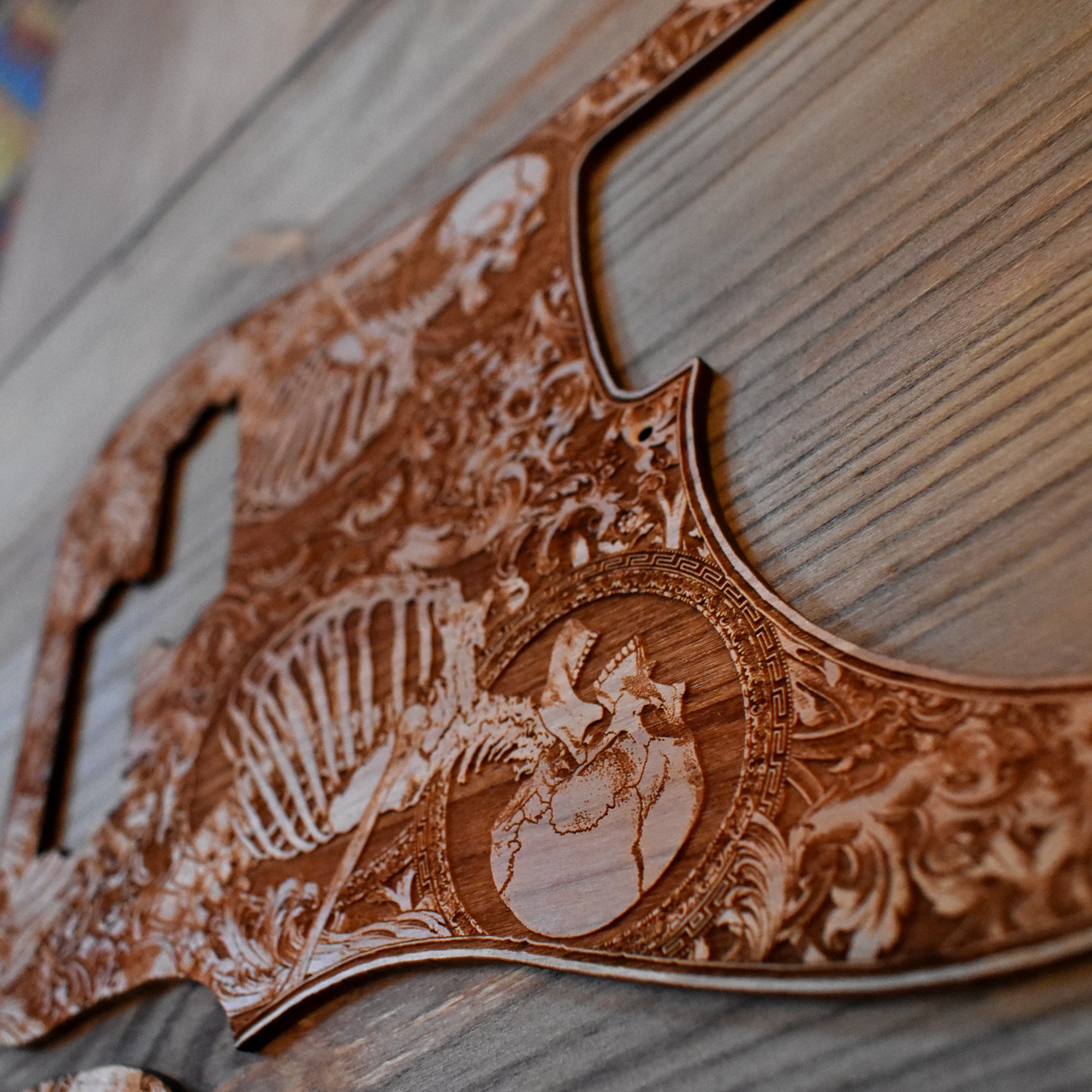 Fender Precision Bass guitar laser-engraved wooden pickguard