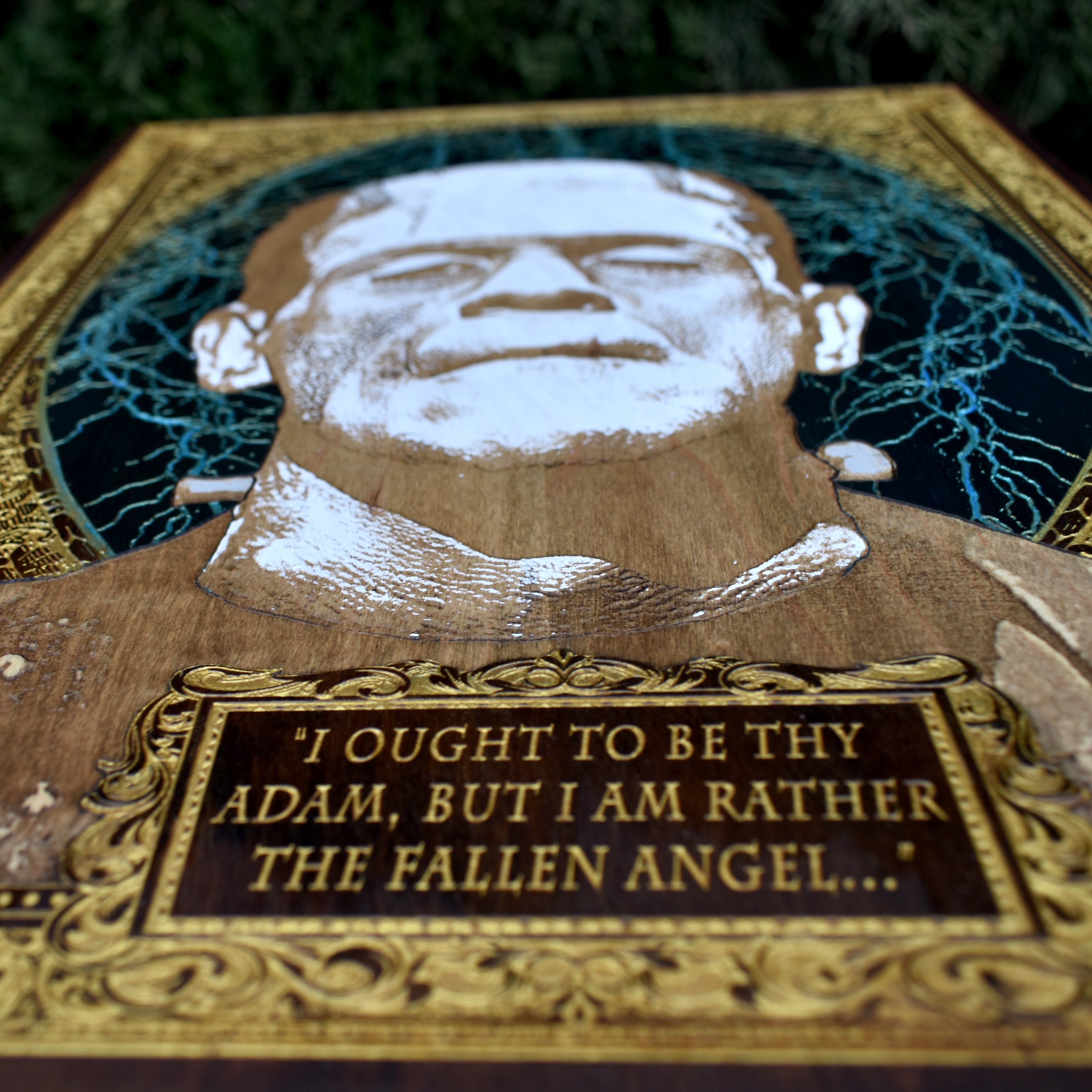 Frankenstein Monster - Large - Black & Walnut Stained