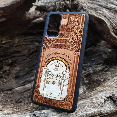 Hand-painted white wood phone case featuring unique, custom design with intricate details. Compatible with iPhone , 15, 14, 13, 12, 11 Pro Max Mini, and Samsung Galaxy S, S24, S23, S22, S21, S20 Ultra, Plus, Note 20. Slim, durable, and protective with artistic flair.
