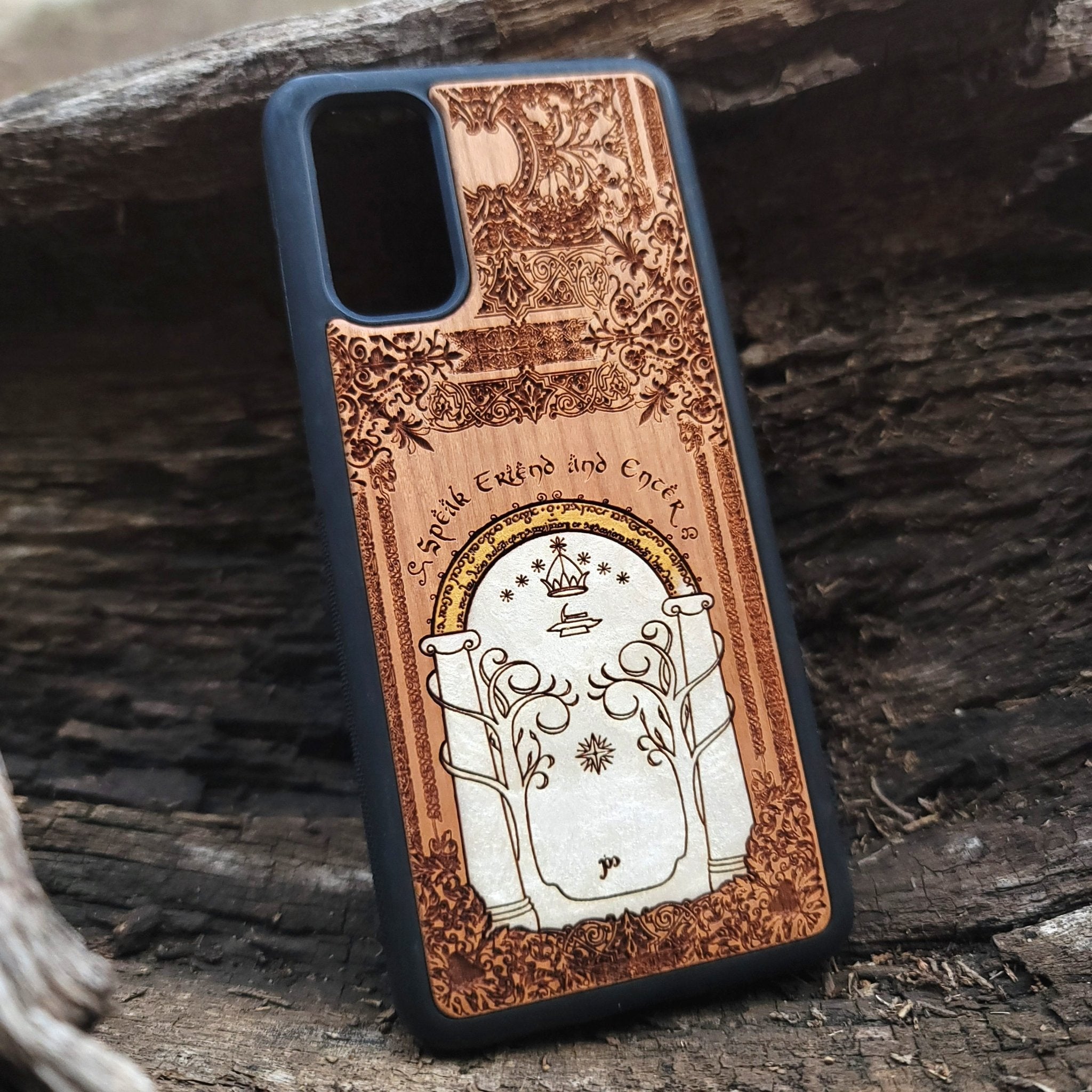 Hand-painted white wood phone case featuring unique, custom design with intricate details. Compatible with iPhone , 15, 14, 13, 12, 11 Pro Max Mini, and Samsung Galaxy S, S24, S23, S22, S21, S20 Ultra, Plus, Note 20. Slim, durable, and protective with artistic flair.