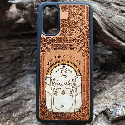 Hand-painted white wood phone case featuring unique, custom design with intricate details. Compatible with iPhone , 15, 14, 13, 12, 11 Pro Max Mini, and Samsung Galaxy S, S24, S23, S22, S21, S20 Ultra, Plus, Note 20. Slim, durable, and protective with artistic flair.