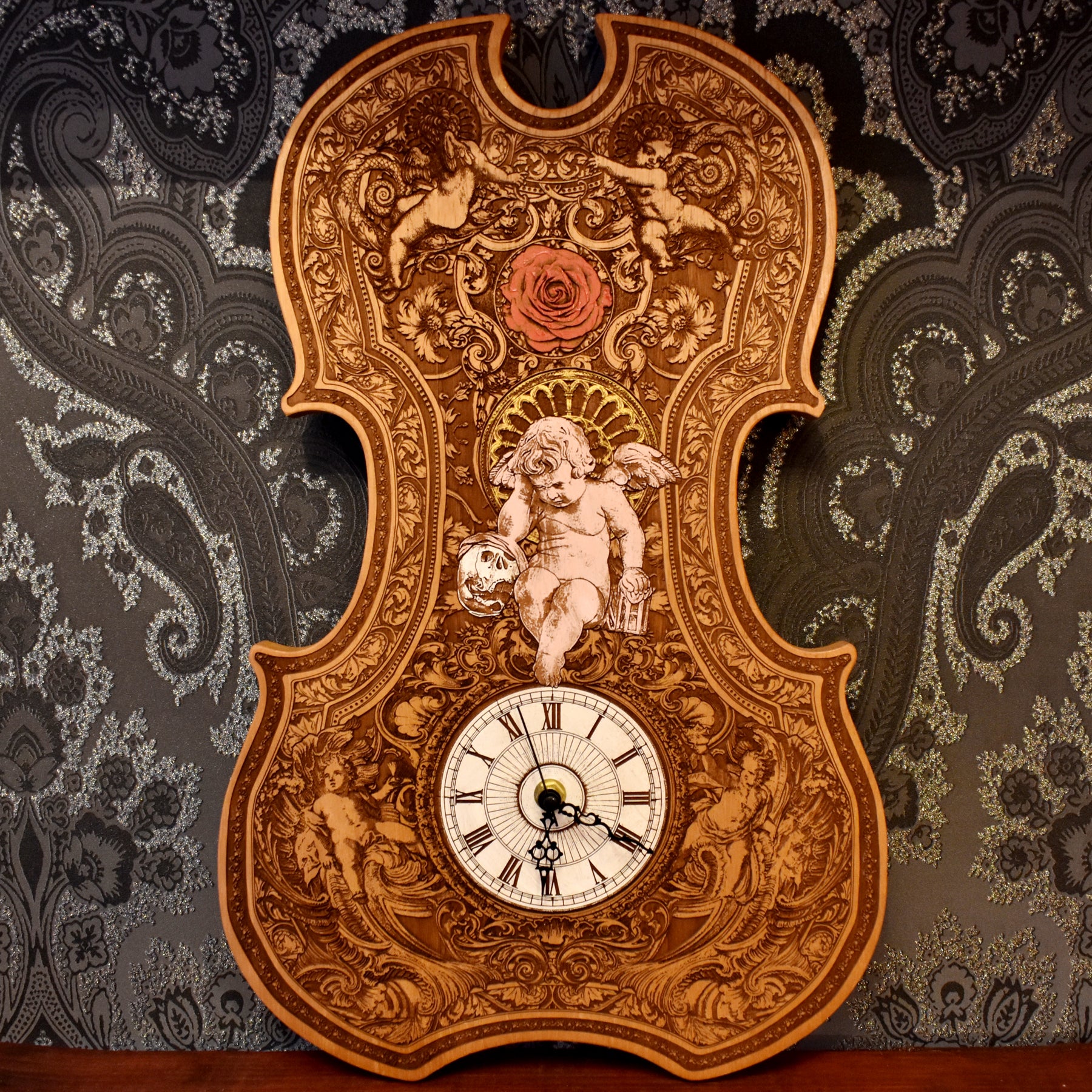 Gothic Time Real Clock Violin