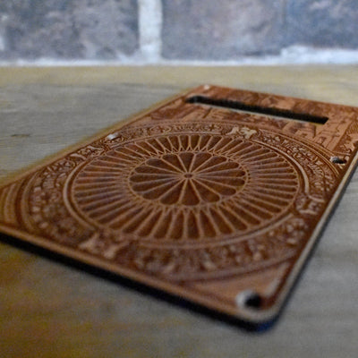 Gothic IV Tremolo Cover for Stratocaster Electric Guitar – gothic art, engraved wood, dark fantasy, skeleton design, artisan crafted