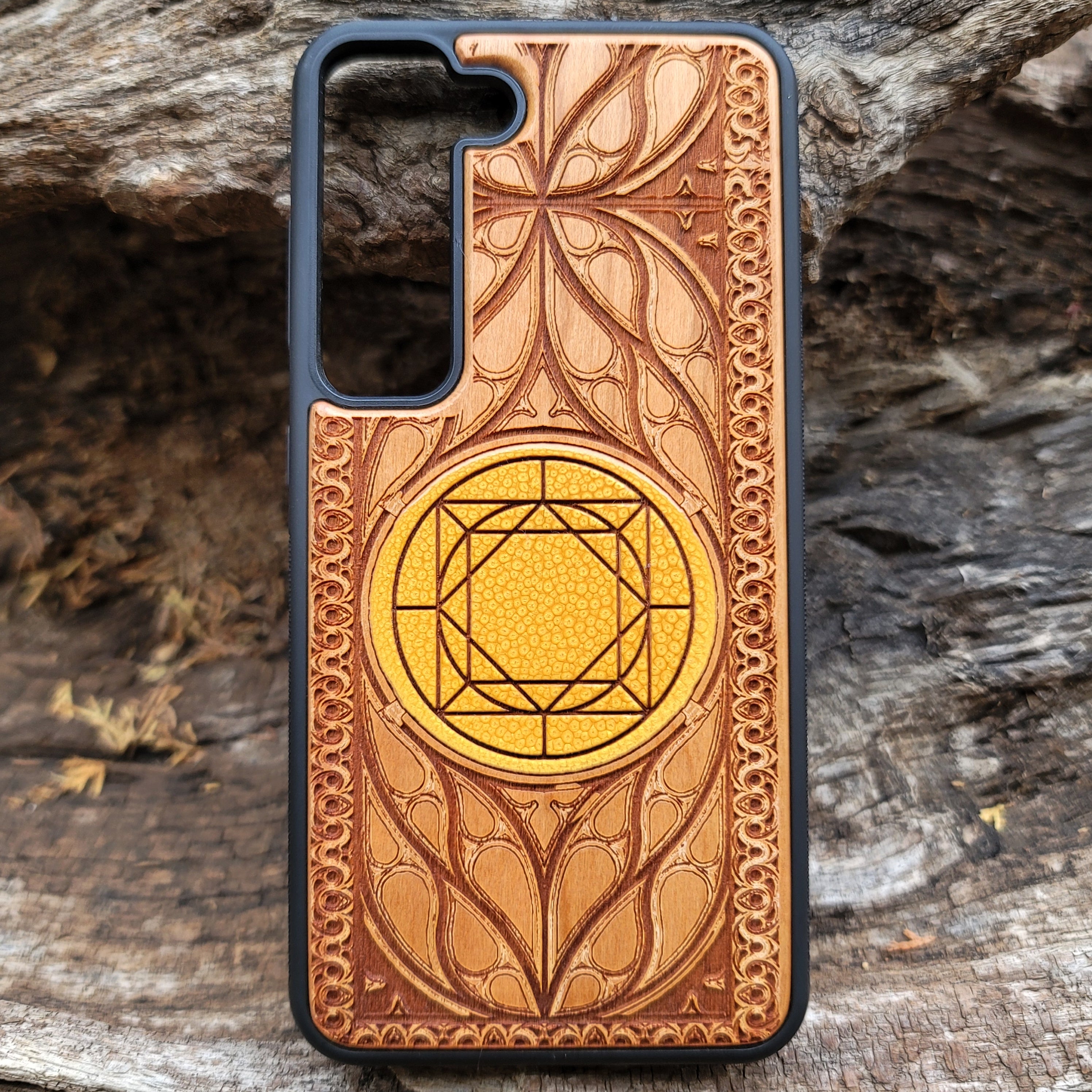 iPhone & Samsung Galaxy Wood Phone Case - Grace Sword of Truth Artwork  Hand Painted