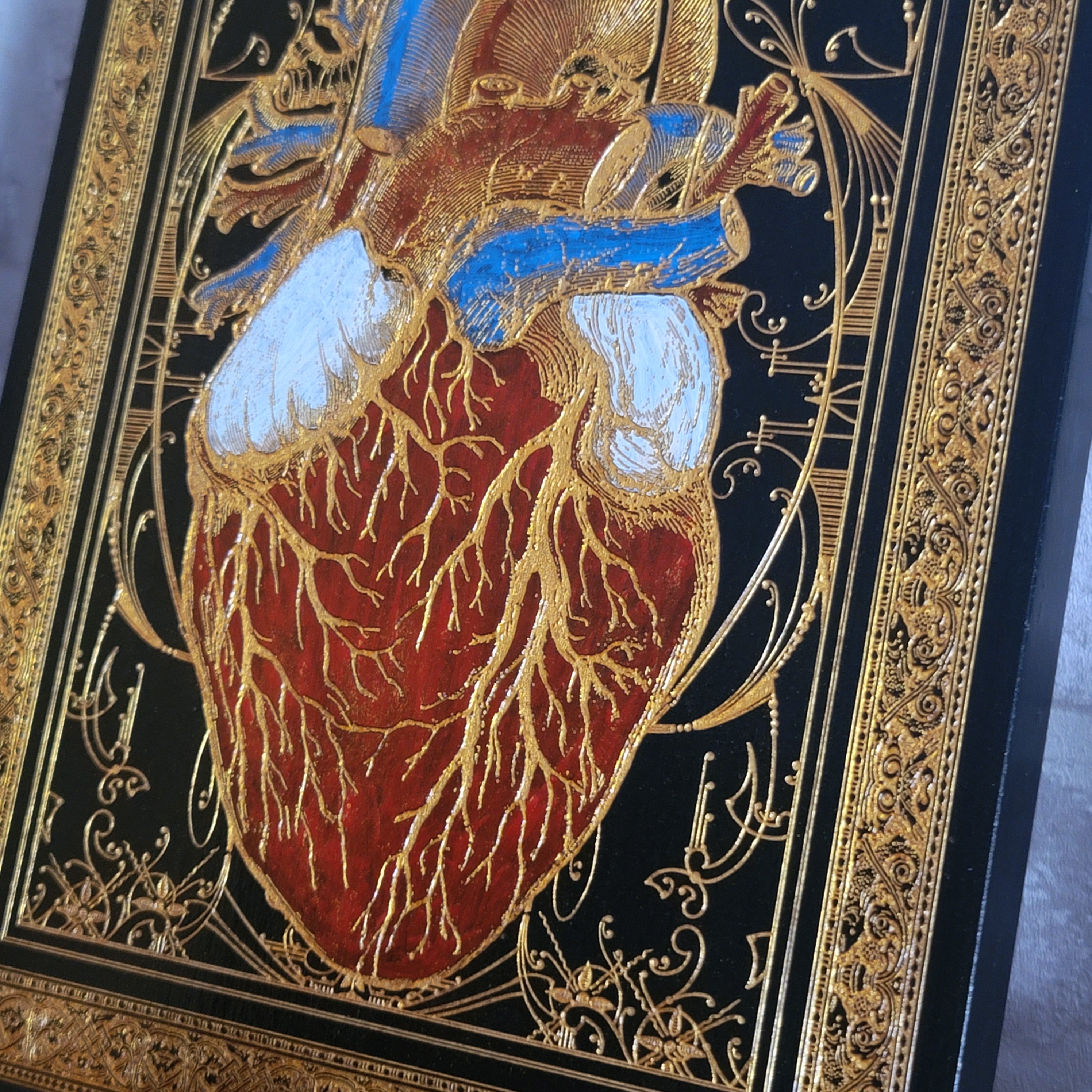Heart Black Hand Painted - Medium