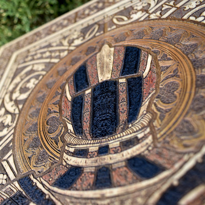 Unique gothic and medieval warrior-inspired wooden decor for collectors.