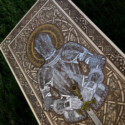 Handcrafted engraved wood warrior wall decor – limited edition