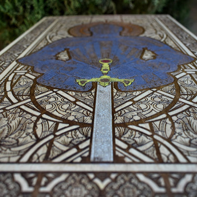 Gothic wooden warrior wall decor – handcrafted extra large edition