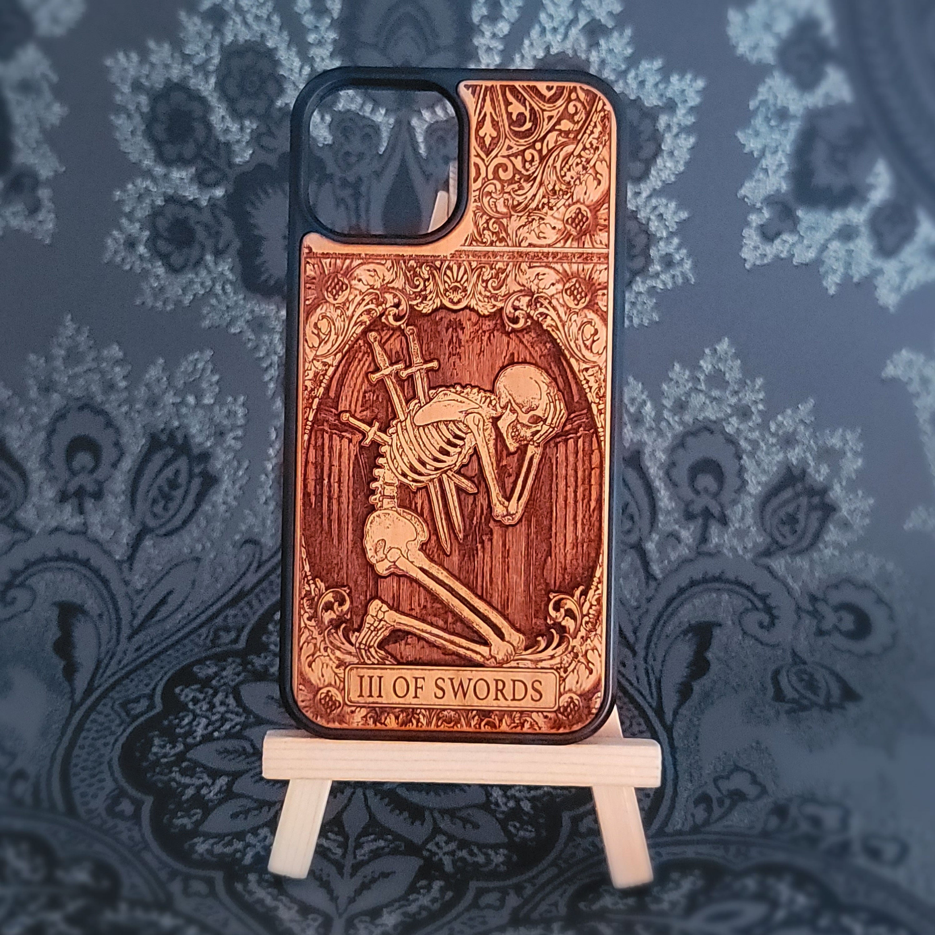 Three of Swords Tarot Card Phone Case
