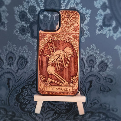 Three of Swords Tarot Card Phone Case