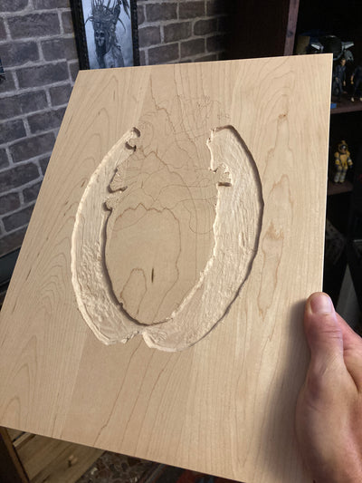 Gothic engraved wood art – gothic art, engraved wood, dark fantasy, skeleton design, artisan crafted