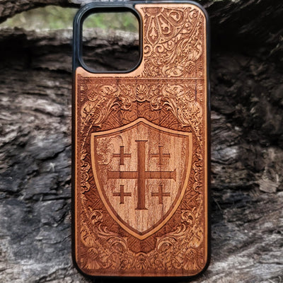 Jerusalem Cross wood phone case iPhone  Galaxy S