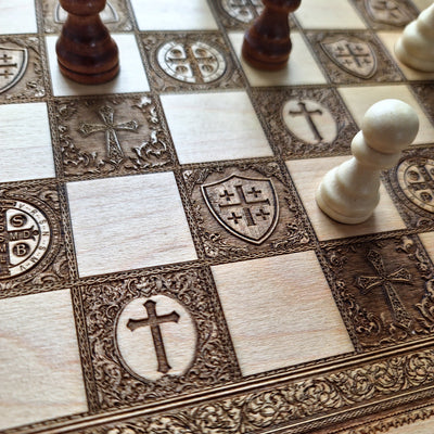 Jesus Christ & St Michael Chess Board