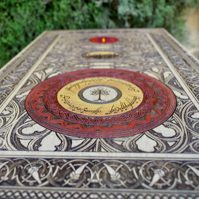 Gothic engraved wood art – gothic art, engraved wood, dark fantasy, skeleton design, artisan crafted