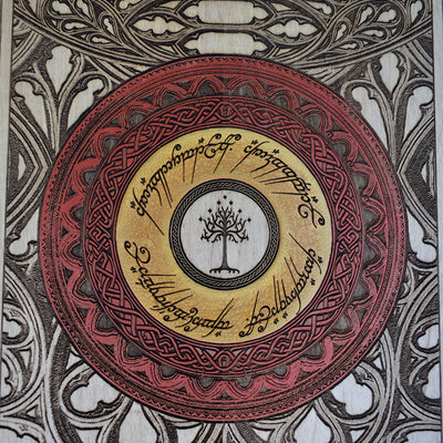 Gothic engraved wood art – gothic art, engraved wood, dark fantasy, skeleton design, artisan crafted