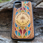 Load image into Gallery viewer, iPhone &amp; Samsung Galaxy Wood Phone Case -  LOTR VII Gothic Pattern Hand Painted
