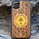 Load image into Gallery viewer, iPhone &amp; Samsung Galaxy Wood Phone Case -  LOTR V Gothic Pattern Hand Painted
