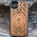 Load image into Gallery viewer, iPhone &amp; Samsung Galaxy Wood Phone Case -  LOTR IV Gothic Pattern Hand Painted
