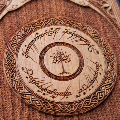 Wooden phone case featuring a gothic Lord of the Rings-inspired design with intricate engravings of the iconic White Tree of Gondor and Elvish script. The laser-engraved details capture the elegance and mystique of Tolkien’s world, perfect for fans of Middle-earth. Compatible with iPhone , 15, 14, 13, 12, 11 Pro Max Mini, and Samsung Galaxy S, S24, S23, S22, S21, S20 Ultra, Plus, Note 20. A unique, durable, and stylish accessory for LOTR enthusiasts.