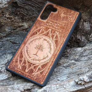 iPhone & Samsung Galaxy Wood Phone Case - LOTR 1 Gothic Pattern