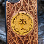 Load image into Gallery viewer, iPhone &amp; Samsung Galaxy Wood Phone Case -  LOTR III Gothic Pattern Hand Painted
