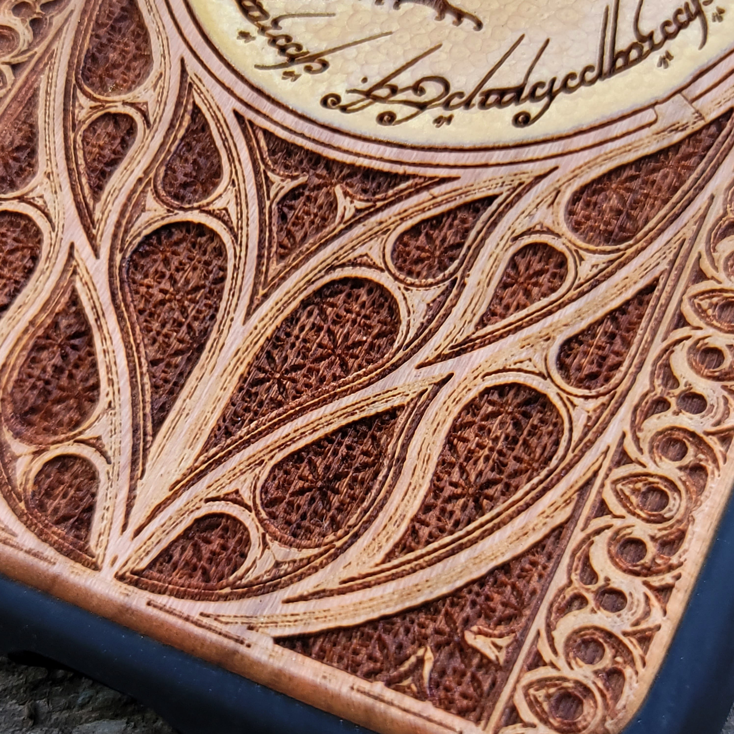 Wood Phone Case - Gothic Pattern Design III Hand Painted