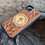 Load image into Gallery viewer, iPhone &amp; Samsung Galaxy Wood Phone Case -  LOTR III Gothic Pattern Hand Painted
