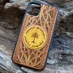 Load image into Gallery viewer, iPhone &amp; Samsung Galaxy Wood Phone Case -  LOTR V Gothic Pattern Hand Painted
