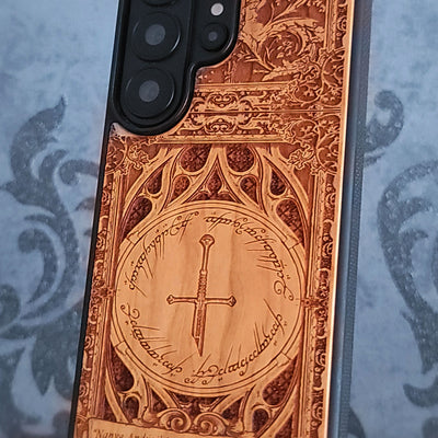 Broken Sword LOTR Wood Phone Case - Gothic Pattern