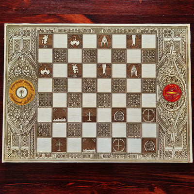 Tablero de ajedrez ESDLA - Blanco y marrón - Tamaño grande A3