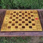 Load image into Gallery viewer, LOTR Chess &amp; Checkers Wood Board Game Set - Tournament Size Walnut &amp; Gold 2.12&quot; – 54 mm Square
