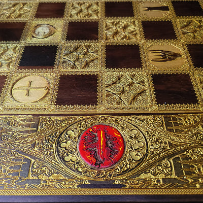 Gothic engraved wood art – gothic art, engraved wood, dark fantasy, skeleton design, artisan crafted