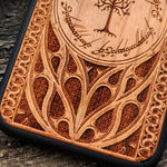 Load image into Gallery viewer, iPhone &amp; Samsung Galaxy Wood Phone Case - LOTR 2 Gothic Pattern
