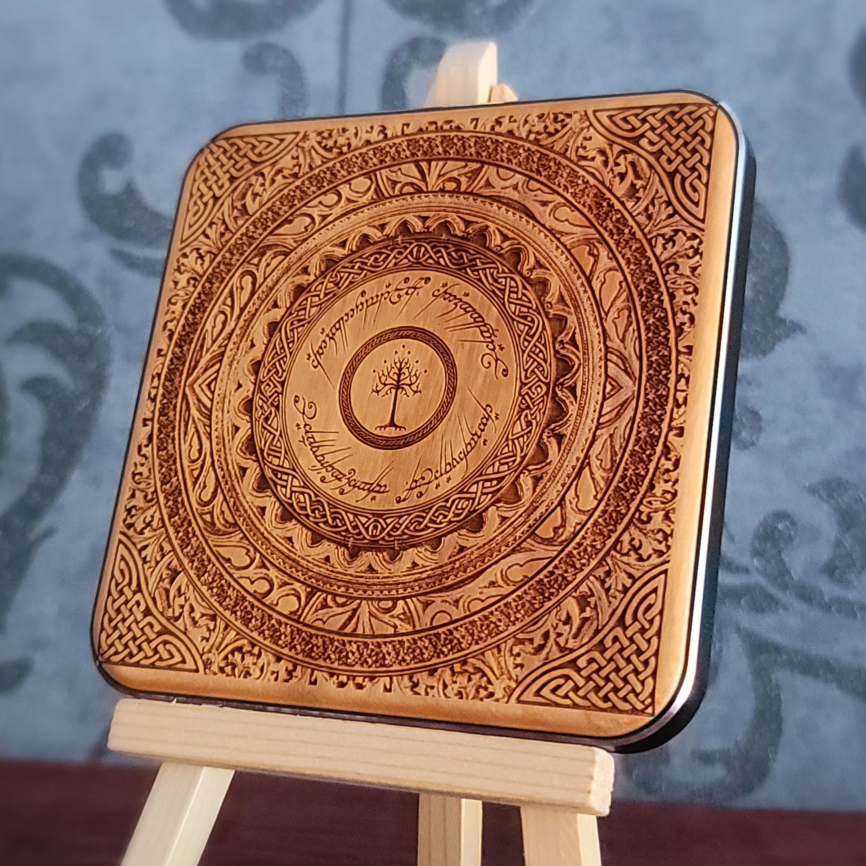 Lord of the Rings Wireless Charger | Elven Runes Art Wireless Charger
